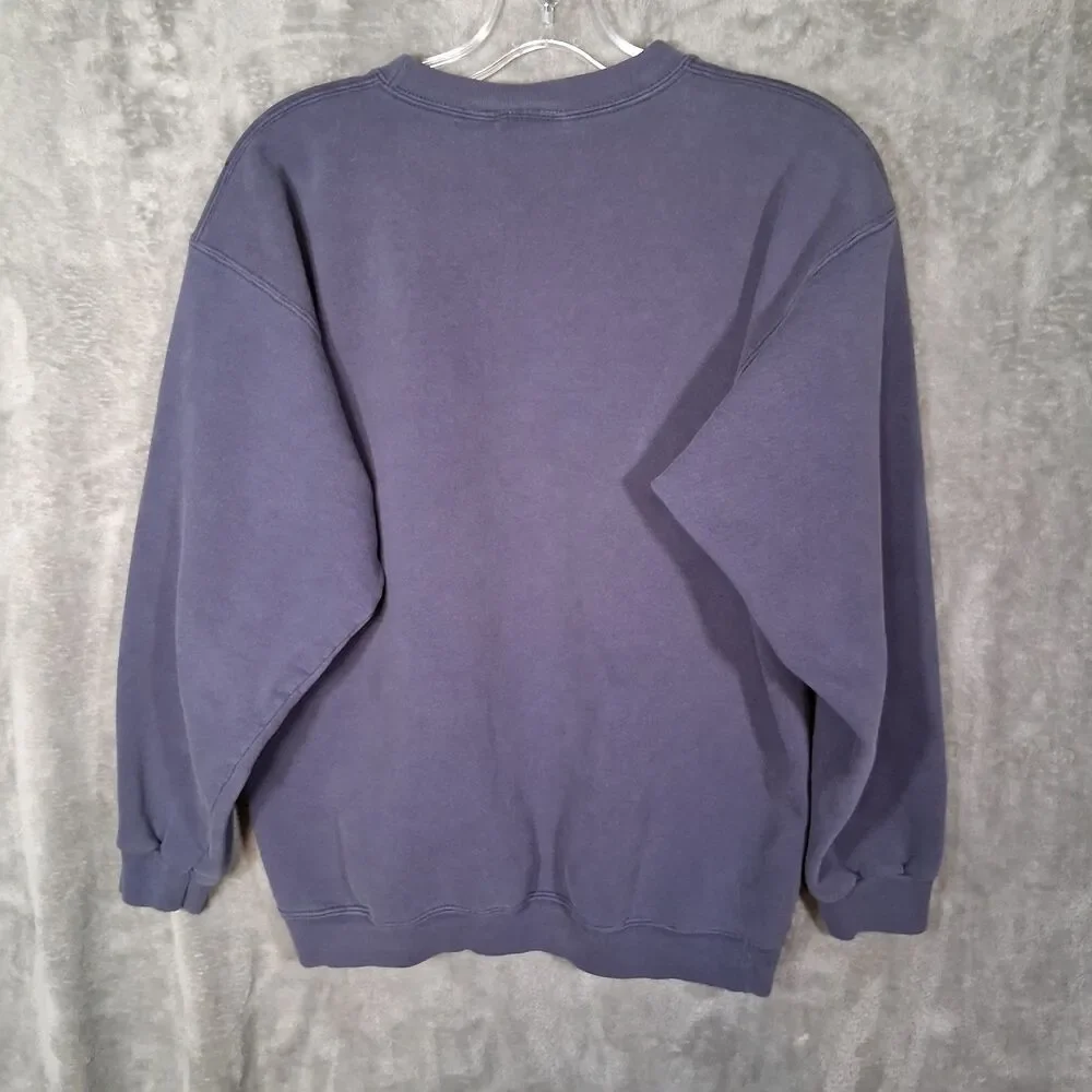 Vtg Made In USA Top Threads Sweater Mens Large Christmas Style Embroidery Purple